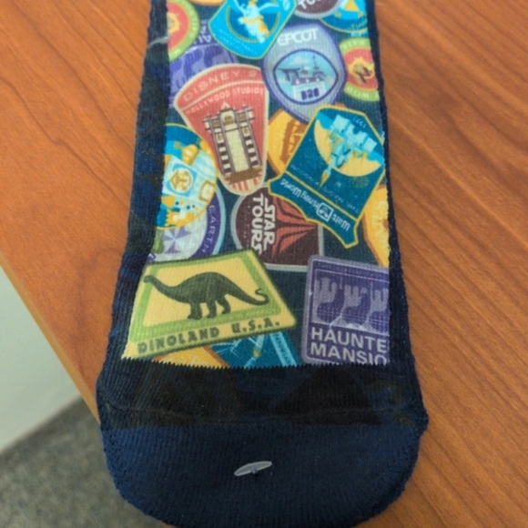 Disney Multicolor Theme Park Patchwork Socks - Blue, Yellow, Green, Purple - Picture 3 of 6